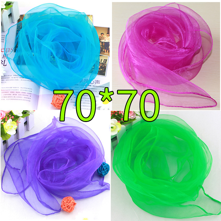 Scarf Silk Square - Düz renk şifon küçük ipek eşarp