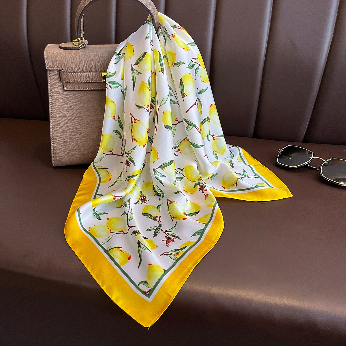 2025 yeni sarı limon baskı kar - Ascot Neck Scarf incelemesi ve fiyatı